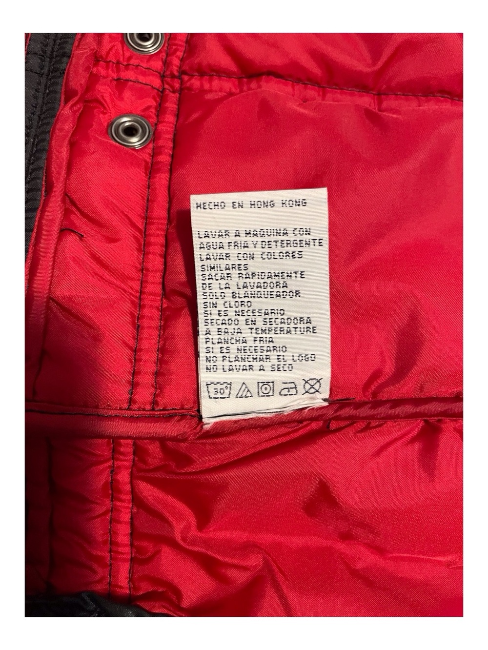 Nautica Black Quilted Puffer Jacket with Red Accents,L - Picture 8 of 14